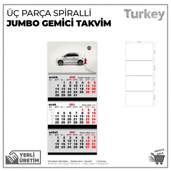 Jumbo Gemici Takvim Üç Parça